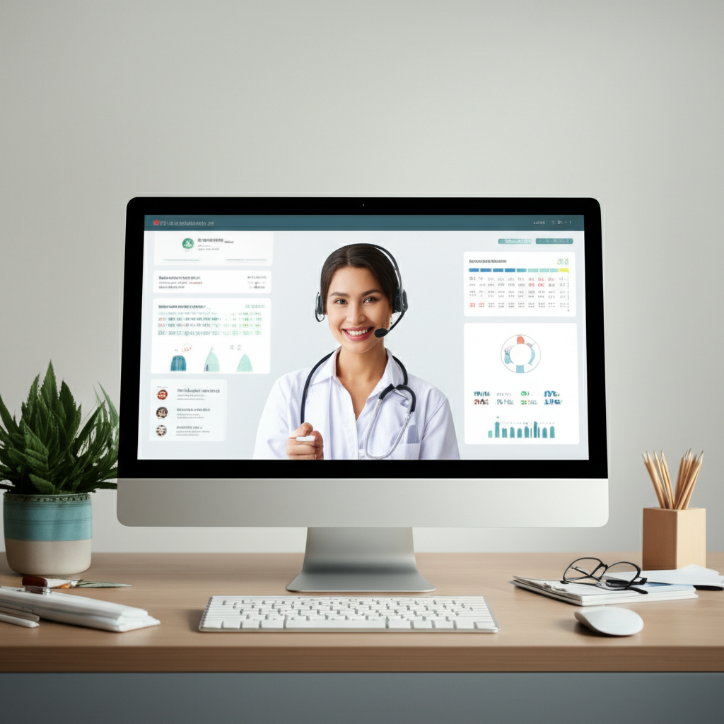 Virtual assistant helping a medical practice